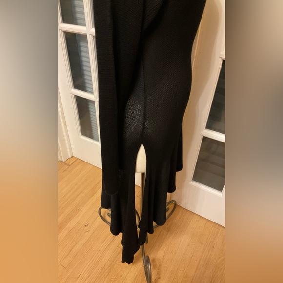 Gabriel.S Dress Black Knitted Asymmetrical With Slit SZ Large - Picture 3 of 12